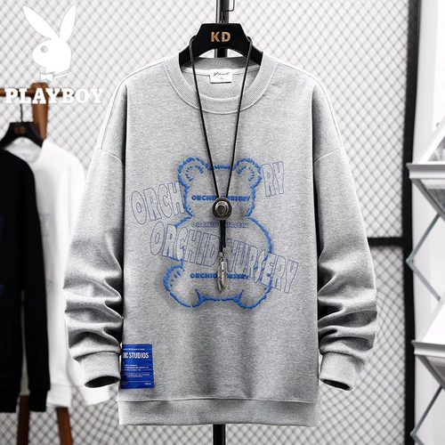Playboy, мужская осенняя демисезонная тонкая трендовая толстовка, лонгслив, оверсайз