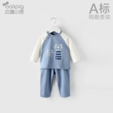 Детский комплект, весенний осенний хлопковый комбинезон для мальчиков, 2020, в западном стиле