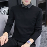 Демисезонный комплект, свитер, трендовая трикотажная шерстяная рубашка, в корейском стиле, облегающий крой