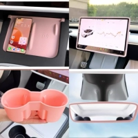 Розовый силиконовый комплект, экран, защитный чехол, держатель для стакана, зеркало заднего вида, 4 шт