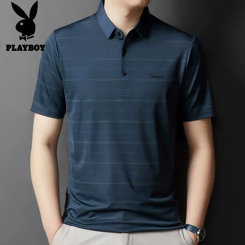 Playboy, летняя шелковая хлопковая футболка polo