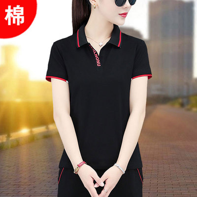 taobao agent Cotton short sleeve T-shirt, polo, summer summer clothing, plus size