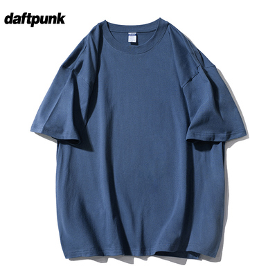 美式厚实复古短袖纯色