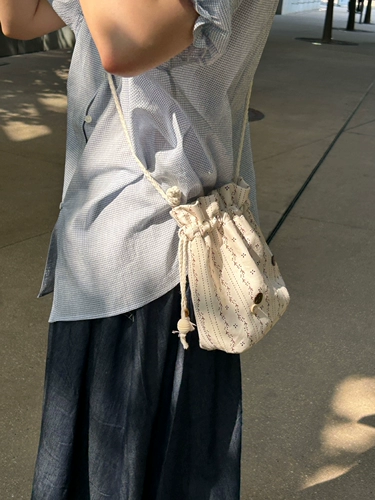 Белый чай, оригинальный мешочек, вместительная и большая сумка через плечо, тканевый мешок