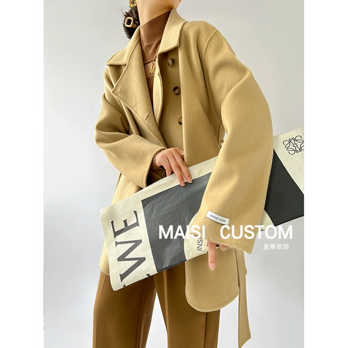 Элитное короткое двусторонное кашемировое демисезонное шерстяное пальто, куртка, делается под заказ, яркий броский стиль, изысканный стиль, подходит для подростков