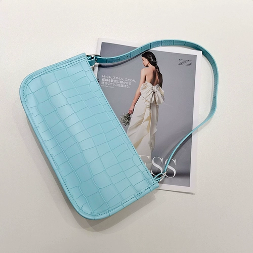 Сумка подмышку, универсальная сумка через плечо, милая сумка на одно плечо, небольшая сумка, французский стиль, коллекция 2021, крокодиловый принт