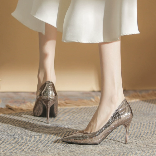 Сексуальная универсальная обувь с заостренным носом на высоком каблуке, рабочие туфли, коллекция 2023