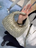 法国直邮MiuMiu缪缪正品褶皱小羊皮云朵包单肩腋下包手提斜跨女包