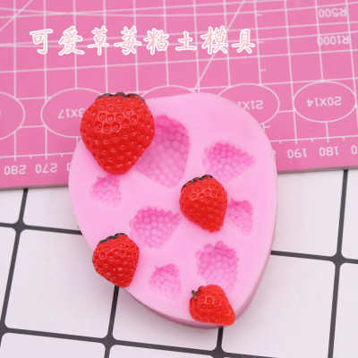 taobao agent Ultra light cream cute strawberry, food play, soft silicone mold, ultra light clay