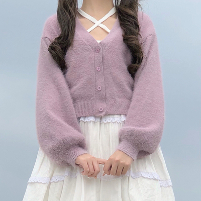 taobao agent Cream autumn velvet jacket, sweater, cute cardigan, Lolita style