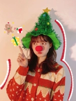 Зеленая рождественская лента+красный нос