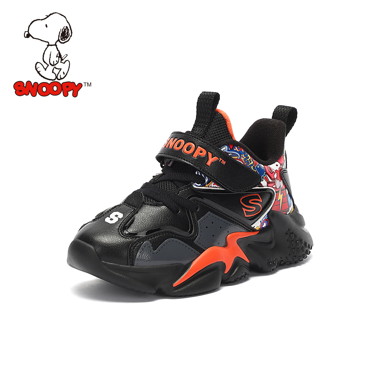 Snoopy children's shoes student 31-37 size plus velvet warm children's running shoes 2020 winter boys sports shoes trend