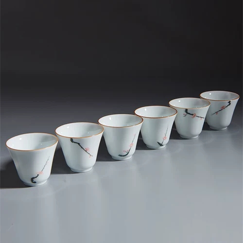 Pin Cup Ceramics Jingde Town Hand -Painted Cup Dou Dou Одиночная чашка кунг -фу чайная домика