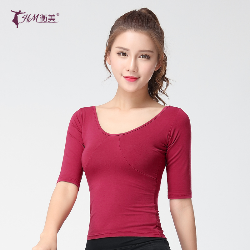 latin dance training dress female adult body dance dress long sleeve dance top modal modern dance costume