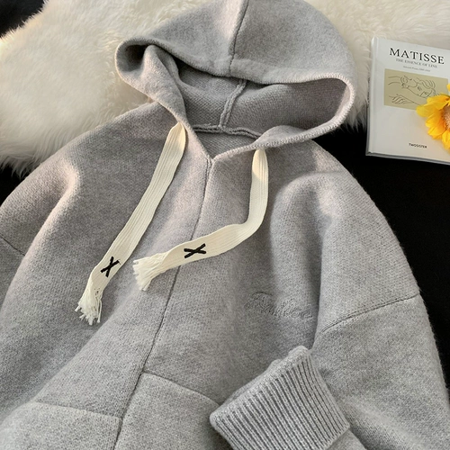 Tide, японский шерстяной свитер, демисезонная толстовка с капюшоном, куртка для влюбленных, в американском стиле, изысканный стиль, оверсайз