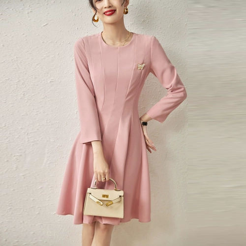 Осенний однотонный элегантный корсет, платье, европейский стиль, по фигуре