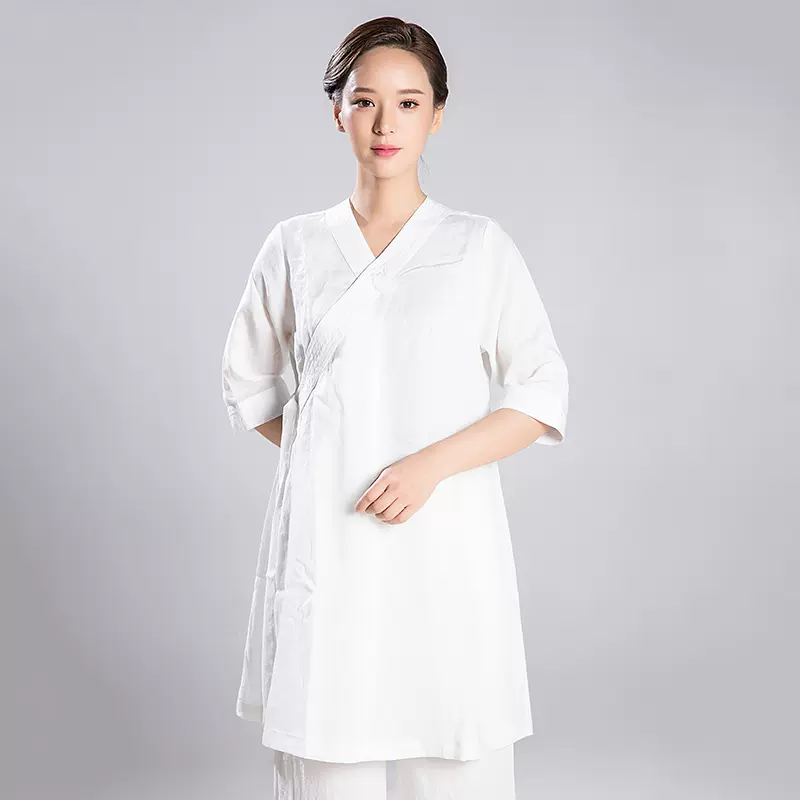 亚麻太极服秋季新款高端品牌偏襟上衣禅意棉麻太极拳练功服-Taobao