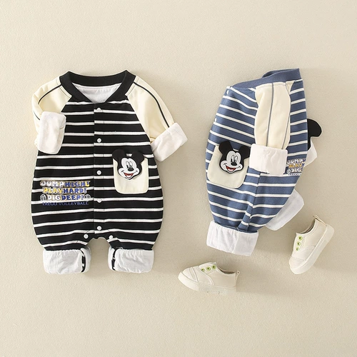 Осеннее милое хлопковое детское боди для раннего возраста для выхода на улицу, 0-12 мес.