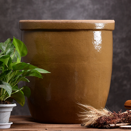 水缸粗陶地缸家用厨房养鱼庭院储水罐陶瓷发酵醋缸睡莲荷花酸菜坛