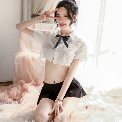 taobao agent Sexy ultra thin transparent underwear, unisex uniform, plus size, for transsexuals, for elementary school students, cosplay
