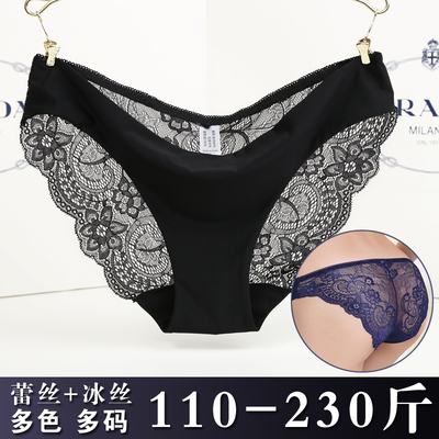 taobao agent Sexy lace underwear, silk transparent pants, plus size, for transsexuals