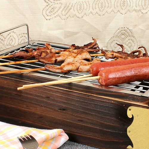 Коробка для барбекю для барбекю инспекционная печь Иннаум бамбук Барбекю Дерево сделано японское в стиле углеродного выпекания логотипа