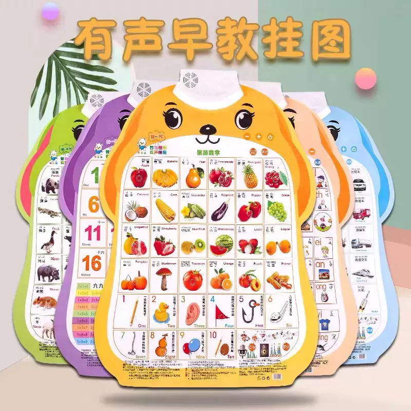 宝宝自我认识有声挂图认知身体部位学前启蒙认数字发声墙贴认汉字
