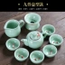 Xiangye Celadon Kung Fu Bộ trà Home Home Cá Văn phòng Hoàn thành Kung Fu Bộ ấm trà bằng gốm Cup Cover Tea Tea - Trà sứ