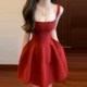 Красная небольшая юбка, дизайнерское летнее платье, подходит для подростков, французский стиль