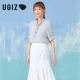 Sản phẩm mới mùa hè của UGIZ dành cho phụ nữ Hàn Quốc áo sơ mi cổ đứng mỏng tay ngắn tay ngắn ngọt ngào áo sơ mi nữ UBSC562-4 - Áo sơ mi