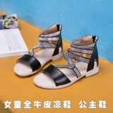 Летние модные сандалии, детская обувь для принцессы, из натуральной кожи, коллекция 2021, мягкая подошва, подходит для подростков