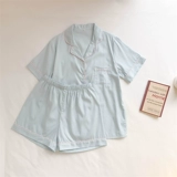 Комфортная пижама, японские зеленые цветные расширенные брендовые летние шорты, короткий рукав, изысканный стиль