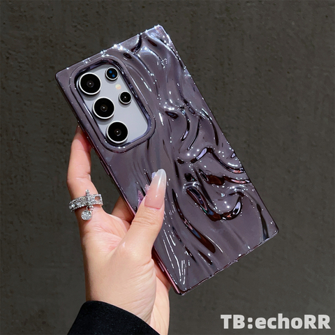 Chic Wavy Electroplated Glossy Magenta Samsung Phone Case