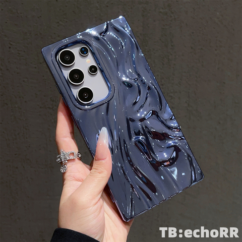 Chic Wavy Electroplated Glossy Magenta Samsung Phone Case