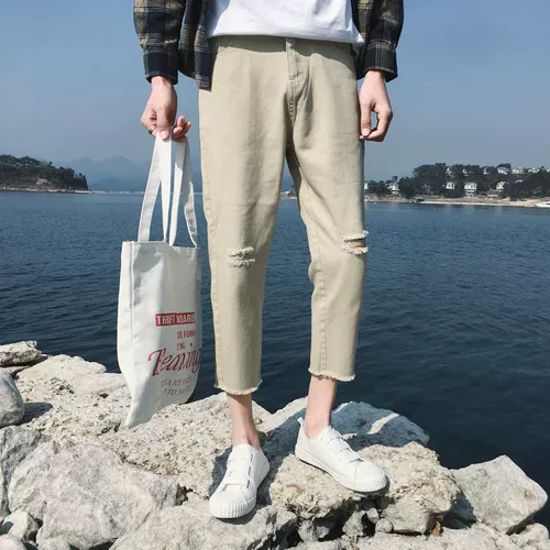 Трендовые джинсы для школьников, штаны, оверсайз, в корейском стиле