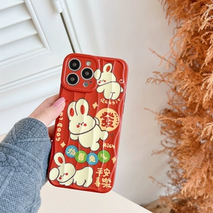 Apple, защитный амулет, совместимый кролик, iPhone 12, мультяшный чехол для телефона, 14plus, 12promax, iphone