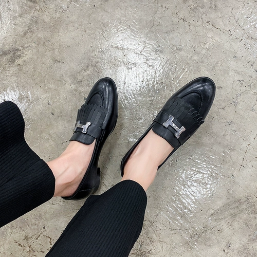 Металлические лоферы, туфли в английском стиле, обувь для кожаной обуви, коллекция 2021, в британском стиле