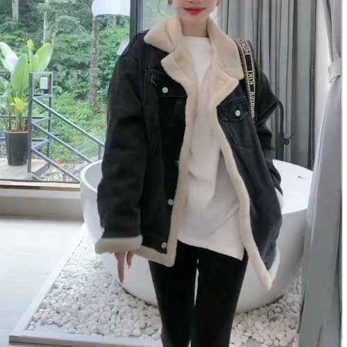 Демисезонная брендовая джинсовая флисовая куртка для отдыха, увеличенная толщина