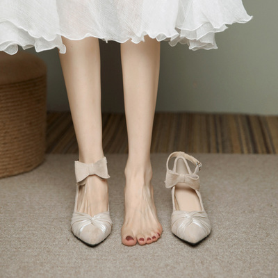 taobao agent Footwear, suitable with a skirt high heels, 2023, french style
