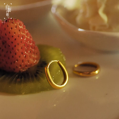 Золотые минималистичные платиновые серьги, 18 карат, французский стиль, розовое золото