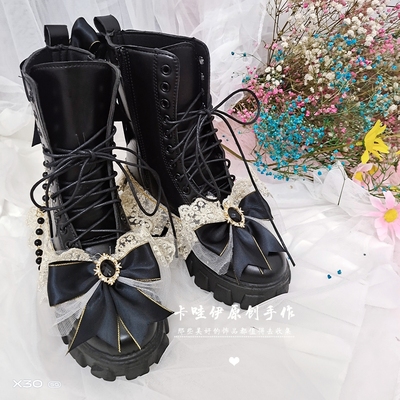 taobao agent Genuine demi-season boots high heels, Lolita style