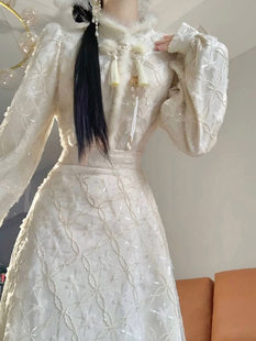 Ханьфу, небольшой комплект, зимняя куртка, китайский стиль, в стиле Шанель