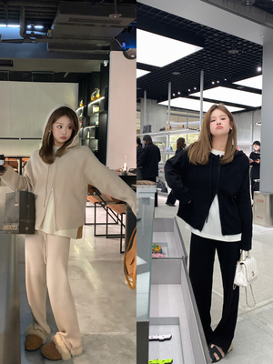 taobao agent Deemo【Wild stack wearing YYDS!】50 wool+spontaneous thermal fiber sweater covered with winter high waist casual pants