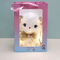 Зеленая льняная сумка, коробка, упаковка, с драгоценным камнем