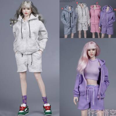 taobao agent Sports trend hoody, sweatshirt, T-shirt, shorts, set, doll, clothing, scale 1:6, soldier