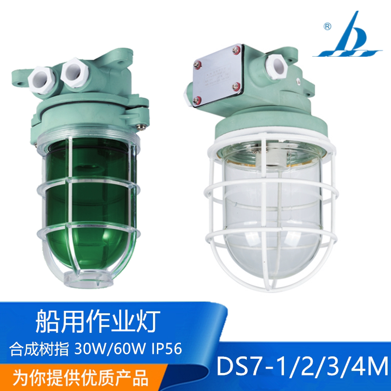 [海星船用塑料树脂白炽作业灯DS7-1/2/3/4M防水舱顶灯220V60W正品]