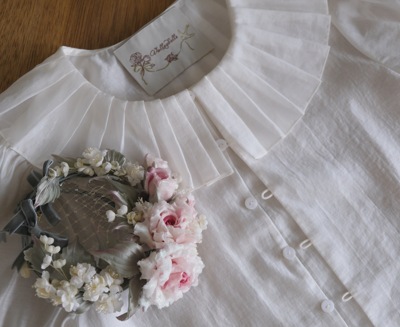 taobao agent 【Rose and Zhizhu】A small bubble sleeve shirt with a retro -rural handmade