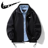 Nike, комплект, куртка, демисезонный мужской джинсовый повседневный плащ, оверсайз