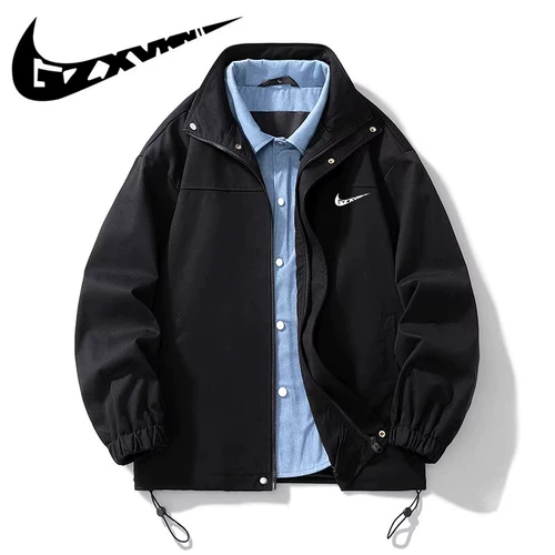 Nike, комплект, куртка, демисезонный мужской джинсовый повседневный плащ, оверсайз