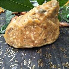 Ювелирный камень 云南龙陵黄龙玉精品铜钱花奇石观赏石案头摆件适合办公室卧室客厅